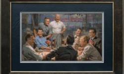 Custom framed open edition art print of the Republican Presidents playing Poker. It measures 17.5" x 23.75" and is in "excellent" condition. It even has the brushstrokes on the print to make it look like an original.
The Presidents in the picture are