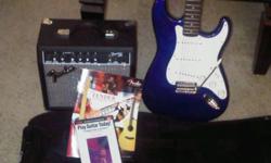 Fender electric guitar, amp, soft case, instruction DVD/Book. Great for beginner! All for $120 or Best Offer.