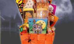 Haunted Treats
This gift is enjoyed by all kids. The yogurt pretzels and caramel corn go great with the assorted Halloween candies. Your child can play with the GLOW sticks while putting together a fun fortune puzzle, creating their own haunted house out