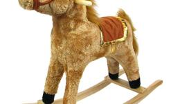 &nbsp;This handsome rocking horse is sure to be your little cowboy's favorite. It is soft and plush to the touch. It is hand crafted with a wood core, and stands on sturdy wood rockers. This beautiful piece will surely be a focal point in any little boy's