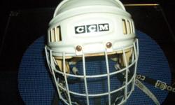 I have a men's or high school size CCM ice hockey helmet with guard for only $20. The helmet is either a medium or a large but it would be best to try it on to determine whether it is a good fit. I have three pairs of men's or high school size ice hockey