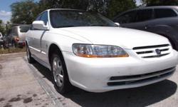 2001 HONDA ACCORD EX&nbsp; - FULLY LOADED! -
POWERS SUN&nbsp; ROOF! -POWER&nbsp; SEATS!&nbsp; -POWER WINDOWS!
AUTOMATICO 4 CYL V-TECH ENGINE -
COLD AC! - CD PLAYER
ALLOY RIMS - 4 VERY GOOD TIRES !
FLORIDA CLEAN TITLE!
ONE OWNER! - GREAT CONDITION!
U$ 4, 3