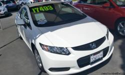 low miles 2013 Honda Civic LX coupe white with silver interior must sell call felix at 714 206 1873