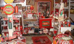 I have well over 600 pieces of Coca Cola collectibles that I have been collecting for over 20 years.Selling due to major medical bills and loss of a house. Some really big and heavy pieces and some smaller pieces, but I am selling ALL TOGETHER as I don't