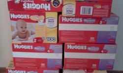 Boxes of Huggies diapers. The number of diapers depends on the size. Retails around $25.00