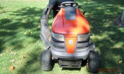 Briggs & Stratton Engine
Model # YTH2042
2 soft sided bagger (Orig. Costs$350.00)
Runs & cuts good, can tow small cart.
Does use a little oil
Reason for selling, purchased a smaller turn mower
For information, please call , ask for Eddie
