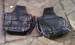 I have 2 sets of leather motorcycle throw over saddlebags. I used to sell these brand new years ago, and I just sold a 27 foot trailer I had at my other house, and I found several sets of bags inside it, and these have been crushed under boxes, and they