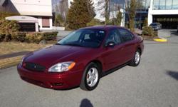2004 FORD TAURUS SE, PERFECT FAMILY CAR-IMMACULATE CONDITION, VERY LOW KILOMETERS - 112,420, BEAUTIFUL BURGUNDY EXTERIOR WITH COMPLEMENTING GRAY INTERIOR.
DRIVEN SINCE NEW BY A RETIRED PERSON FROM RICHMOND BC WHO IS NOW AGE 96 AND NOT ALLOWED TO DRIVE.