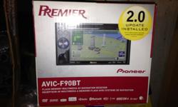 &nbsp;
AVIC-F90BT
PremierIn-DashNavigationAVReceiverwithDVDPlaybackandBuilt-InBluetooth
Use your voice to control your iPodÂ® and phone calls
iPodÂ® Audio/Video Cable (CD-IU230V) included
Hi-Volt Pre-Outs x3 (4.0V)&nbsp;
Used but in very good condition
Will