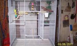 my cage now is 4' by 4', but very old, I'm hoping for, at least, a 3'by 3' in good condition- no rust. I also need it brought to me my birds deserve another good home, I have 4 green cheek conures. a big flight cage, any color.-- I don't care. mine has