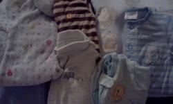 NB-2T Clothing
&nbsp;
NB lot includes 7 sleepers, 1 &nbsp;gown, 1 onesie, 1 t-shirt, 1 layette set with safari friends unopened, 2 pants, 1 jacket, and 1 overall outfit with long sleeve shirt. Mostly Carters and better name brand. Asking $15
