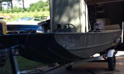 16 foot lowe John boat 25 hp mercury. New prop,&nbsp; SS rock gaurd, deep finder , new throttle, and shifter cables . Comes with galvanized trailor, Ready to fish&nbsp;or&nbsp;hunt.