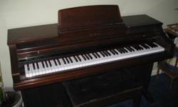 Kawai Digital Piano, Plays like a regular piano with beautiful tone, also has a recorder and many songs on the "player". Songbook and paperwork available. Beautiful mahogany wood cabinet, high end ?Heritage Series? .&nbsp; Great deal at $800
Please pm me