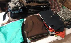 gently used clothes, boy's and women items, boy's sizes ranging from 5, 6 and12, some can be considered play clothes, women medium and large great items a must see.&nbsp;