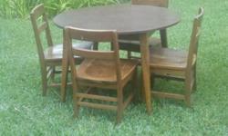 42" inch round solid wood kitchen table.&nbsp;Very sturdy and legs&nbsp;screw off the&nbsp;table for ease of moving.&nbsp;Asking $100 or best offer. Call --.