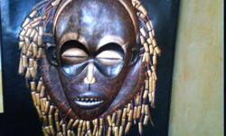 " MASK " a 31 1/2 x 42 Original Framed Copper artwork from Congo/Africa. Priced at $5,650, shipping included.