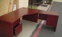 Beautiful cherry L shaped office desk.
Like New
Front=72"W x 24"Deep x 29" High
Wing+48"L x 24"Deep x 29" High
CASH ONLY
$200 each
4 to choose from, have both right and lef wing