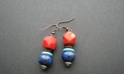 Beautiful beaded Lapis Lazuli bead earrings with gorgeous salmon coral nuggets.&nbsp;
https://www.etsy.com/listing/109866799/coral-blue-lapis-lazuli-earrings-beaded?ref=shop_home_active_1