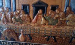 &nbsp;
Last Supper, 3-Dimensional, Hand Tooled, Painted and Crafted Leather Artwork. LAST of only FIVE pieces left, top sold at $1,000. (No more to be made by this artist, as he sadly had a stroke, which leaves him unable to continue his artwork.) Piece