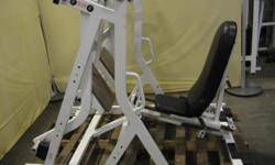 Plate loaded Leg Press by Hammer Strength (Commercial and Pro Sport grade). You have to add weights to this leg press. Heavy gauge metal channel constructed that easily disassemble. Most major universities and professional sports team has this piece of