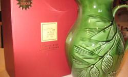 2003 Lenox Christmas collectable. Rustic Pine Large serving bowl and pitcher. Hunter green in color. Brand new - never used - in orginal boxes.