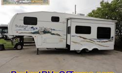 Nice and light with tons of space this fifth wheel trailer for sale is ideal for long trips or relaxing weekends at the lake! Your whole family can get in on all of the great fun you are sure to have with sleeping for up to six ! With a spacious corner
