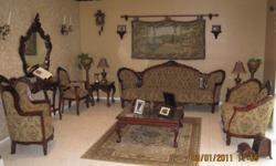 oak goos, cherry color, sofa, loveseat, 2 arm chairs, 2 tables good conditions,