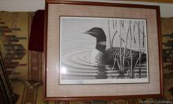 Limited Loon Print with remark origanal and signed by DU artist framed and matted