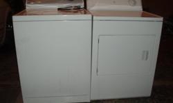 white maytag heavy duty super size capacity washer legacy series 3 speed 10 cycle model mav 208daww
dryer is white frigidaire heavy duty modle fgr211as3
washer is approx 5 years old and dryer is approx 6