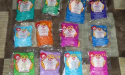 Complete set of 12 McDonald's ty Beanie Babies. Never opened.
&nbsp;