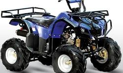 Fully loaded with large wheels, front and rear rack, front bumper, heavy duty suspension, 110cc 4 stroke with automatic transmission, speed governor, alarm system with remote start and kill, rear hydraulic disk brake and the lsit goes on and on.
With