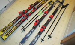 It's ski season! I have 2 pairs of men's skis they are in very good condition comes with polls and I have a Salomon Pair of ski boots size 9. The skis are about 170 centimeters long, Elan Diablo $175 and C-10 Volant skis $100.
The Elan Diablo are really