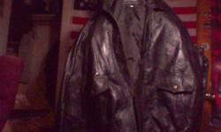 Napoline Leather Outfitters mens XL genuine leather jacket for sale just in time for the winter months ahead.
