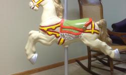 Merry-Go-Round horse, repainted, with base. &nbsp;Cast Aluminum.