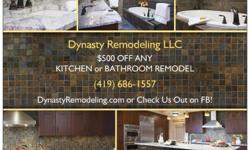 Dynasty Remodeling LLC services all of Wood County OH and Now Serving Lucas County OH, and many more! We specialize in Roofing, Siding, Seamless Gutters, Kitchen Remodels, Bathroom Remodels, Drywall Hanging & Finishing, and much much more!We pride