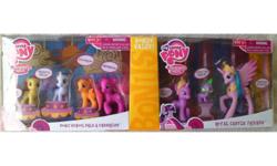 My Little Pony Pony School Pals & Cheerilee PLUS Royal Castle Friends BONUS 2 PK&nbsp;
Apple Bloom, Sweetie Belle, Scootaloo, Cheerilee, Twilight Sparkle, Spike the Dragon, and Princess Celestia.&nbsp;
NEW and Factory Sealed.&nbsp;
My Little Pony Two in