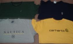 NAUTICA SHIRTS...
GRAY SIZE MED -$5
GREEN SIZE LRG-$5
CARHARTT CHILD'S XL -$3
COLUMBIA NAVY SIZE LRG -$3
PICL UP AT MY WEST AURORA HOMEMAIL AT YOUR EXPENCE