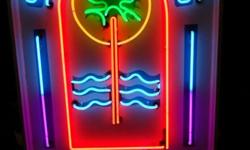 I HAVE NO PLACE TO PUT THIS SIGN, SO IT HAS TO GO. SELLING WAY BELOW COST. YOU MUST SEE THIS SIGN. WOW! When you see this sign lit up, it is just beautiful, and will draw attention to your collection, or business. YES THIS IS
A REAL NEON SIGN (IT IS NOT A