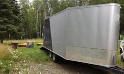 This is a handsome, new 2013 LOOK Element enclosed utility trailer.&nbsp; It measure 21' x just over 8'.&nbsp; It is just right for hauling 3 snow machines or 4 four wheelers.&nbsp; It has dual axles and a very smooth ride.&nbsp; It has interior lighting