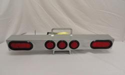 Instead of using red flags that can fall of and possibly cost you a trafic sitation try using a portable light bar that plugs into your utility receptical on the rear of your truck or trailer. Use for hauling equipment or supplies that extend further than