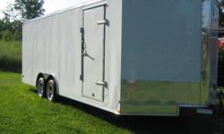 No matter if you're looking for a work trailer or a recreation trailer - this one will haul it all!
8.5'W by 22'L (plus 2' V) by 6.5'T
36" side door
3500# tandem axles with 4" drop & electric brakes on both
12V emergency backup braking system
Heavy duty
