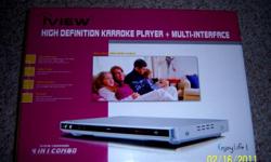 NEW IN BOX NEVER OPENED:
iVIEW 1800HD-II High Definition HDMI Upconvert DVD/CD+G Karaoke Player with USB/SD Reader
HDMI Cable Included
____________________________
I bought this when I lived in a house and recently moved to an apartment where I cannot use