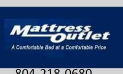 We sell all new mattress sets in the factory plastic. Sets starting at,
Twinsize $89.00/ Fullsize $95.00/ Queensize $125.00, Kingsize $189.00
Layaway-Delivery and Financing Available.
Mattress Outlet () -
8121 W. Broad St
Richmond Va 23294
&nbsp;