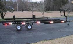 New Pontoon & TriToon Trailers. Factory direct pricing for 20' to 38' Custom Trailers. All trailers are built in the State of Alabama and are constructed of square tubular steel. "ALL" trailers have multi adjustments and the ponbtoon runners can be