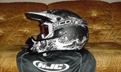 New HJC helmet XL with with Scott goggles 89X1 Turbo white with Rose Amplifier. Have boxes for both.