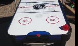 Regent NHL #50433 Lights and Sound 66" Hockey Table with New Electronic Scoring
&nbsp;
This air hockey table has only been used a few times and basically is brand new. &nbsp;It originally cost $399.99.
&nbsp;
&nbsp;
&nbsp;
&nbsp;
Dimensions of table are