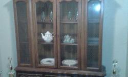 Nice china cabinet 77"high, 56"wide, 16"deep, three glass shelves,excellent condition