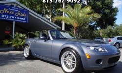 MORE PICS WWW.NEXTRIDEAUTOSALES.COM
2 OWNER ~NO ACCIDENTS~ CUSTOM LOWERED TURBO CHARGED 2008 MAZDA MX-5 MIATA SPORT CONVERTIBLE, GRAY METALLIC WITH BLACK CLOTH AND BLACK TOP, 5 SPEED 2.0L DOHC TURBO WITH LARGE BLOWOFF VALVE AND 3 MAGNAFLOW DUAL EXHAUST.