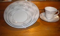 Five complete Sweet Leilani by Noritake place settings for sale. I do have a six place setting that is missing the cup only that will be included in the asking price. Place settings are in perfect condition and have never been used