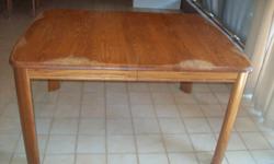 Oak dining table + 2 host/hostess chairs (with arms) + 4 side chairs + 2 leaves
Table top will need refinishing.
$300
Contact via e-mail or call/text () -. Please leave message if no answer.
&nbsp;